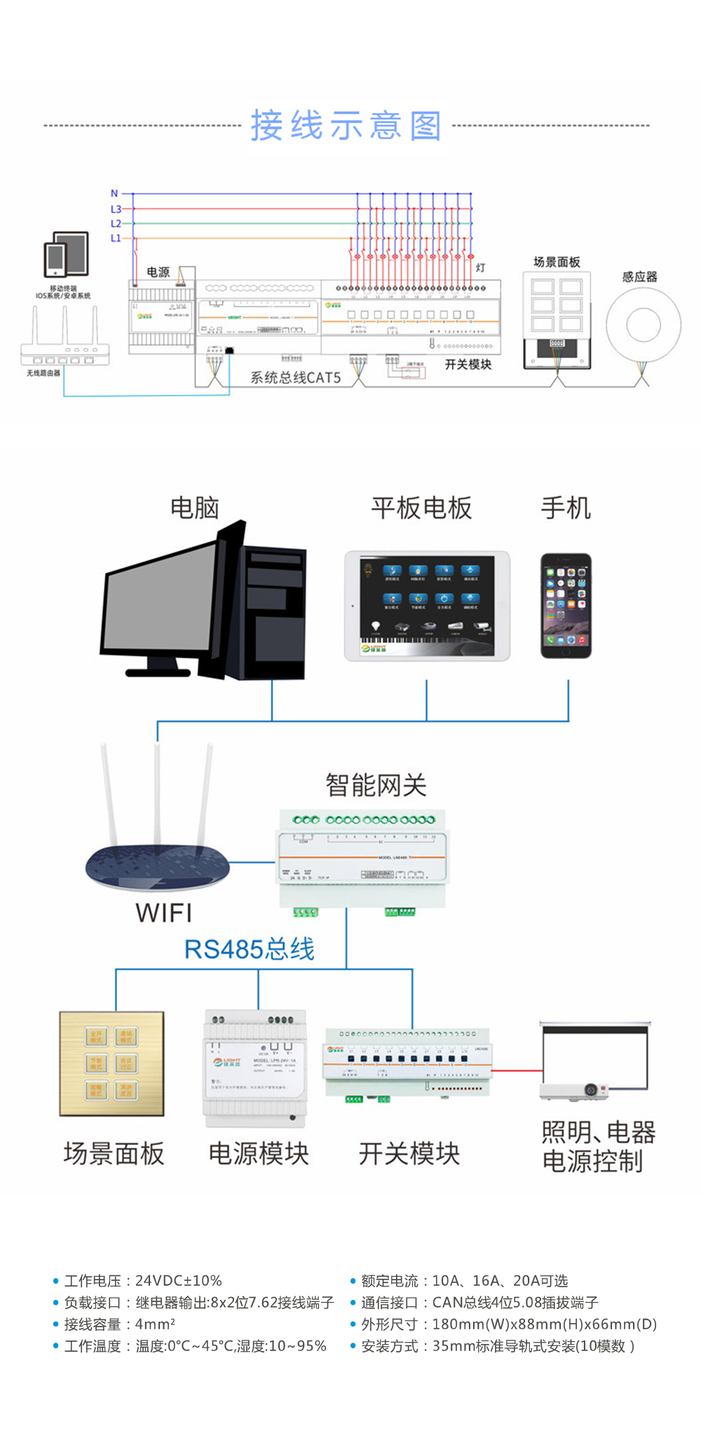 8路10A继电器连接示意图